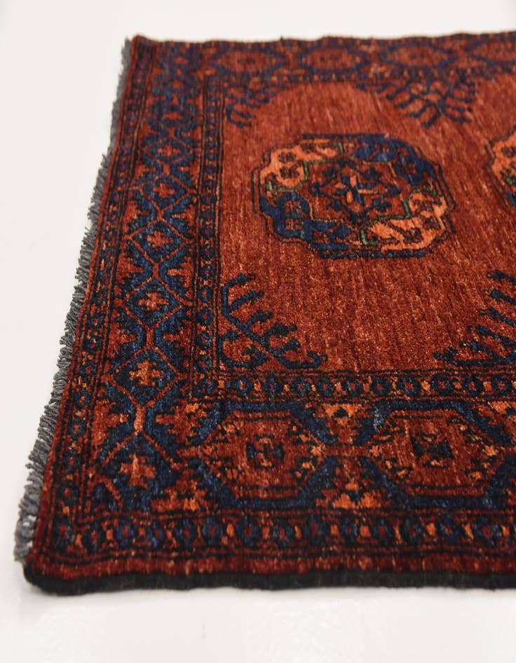 Detail image of 3' 5 x 4' 11 Hand Knotted Afghan Ersari Oriental Rug