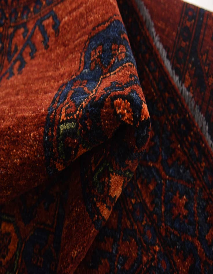 Detail image of 3' 5 x 4' 11 Hand Knotted Afghan Ersari Oriental Rug