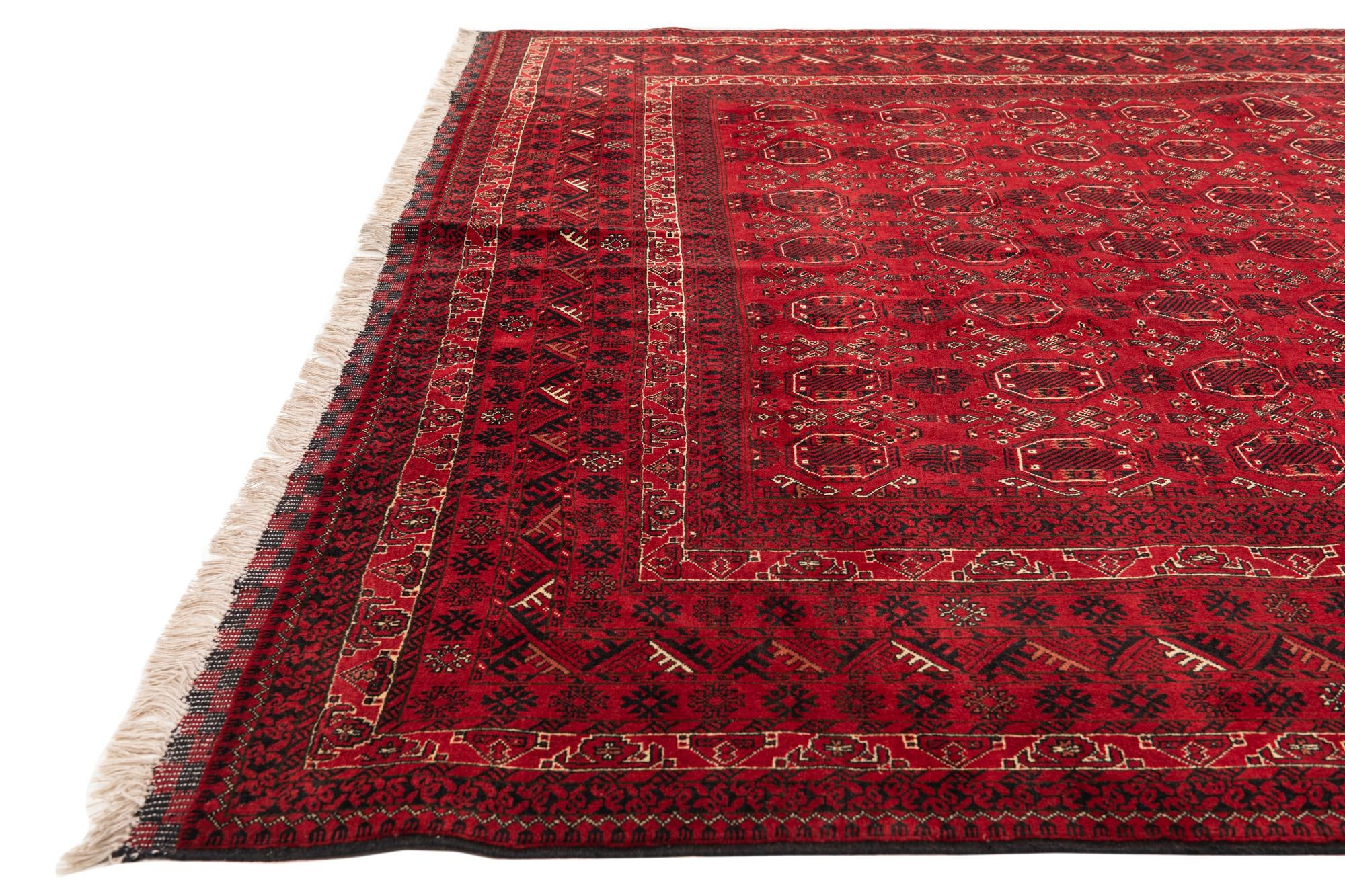 245cm x 345cm anudado a mano Afghan Ersari Alfombra