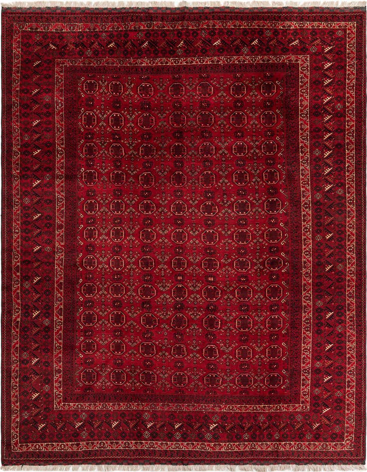 Detail image of 8' 1 x 11' 4 Hand Knotted Afghan Ersari Rug