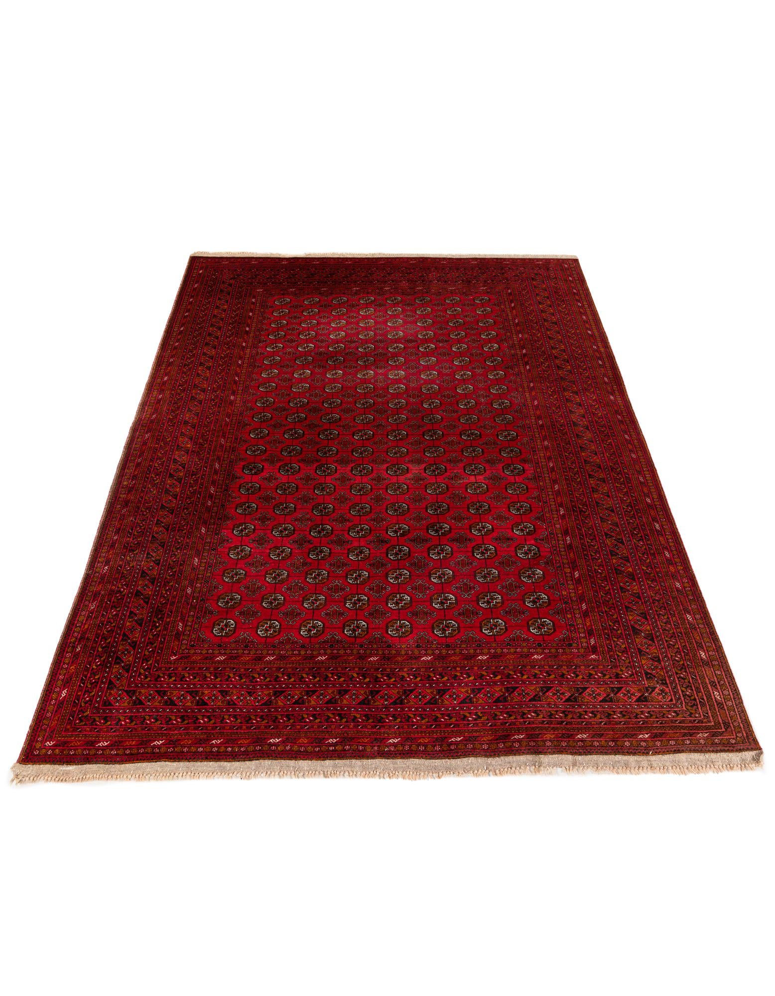 6' 7 x 9' 10 Hand Knotted Afghan Ersari Wool Rug