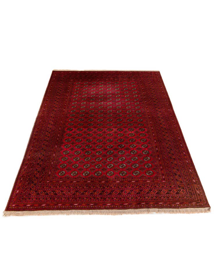 Detail image of 6' 7 x 9' 10 Hand Knotted Afghan Ersari Wool Rug