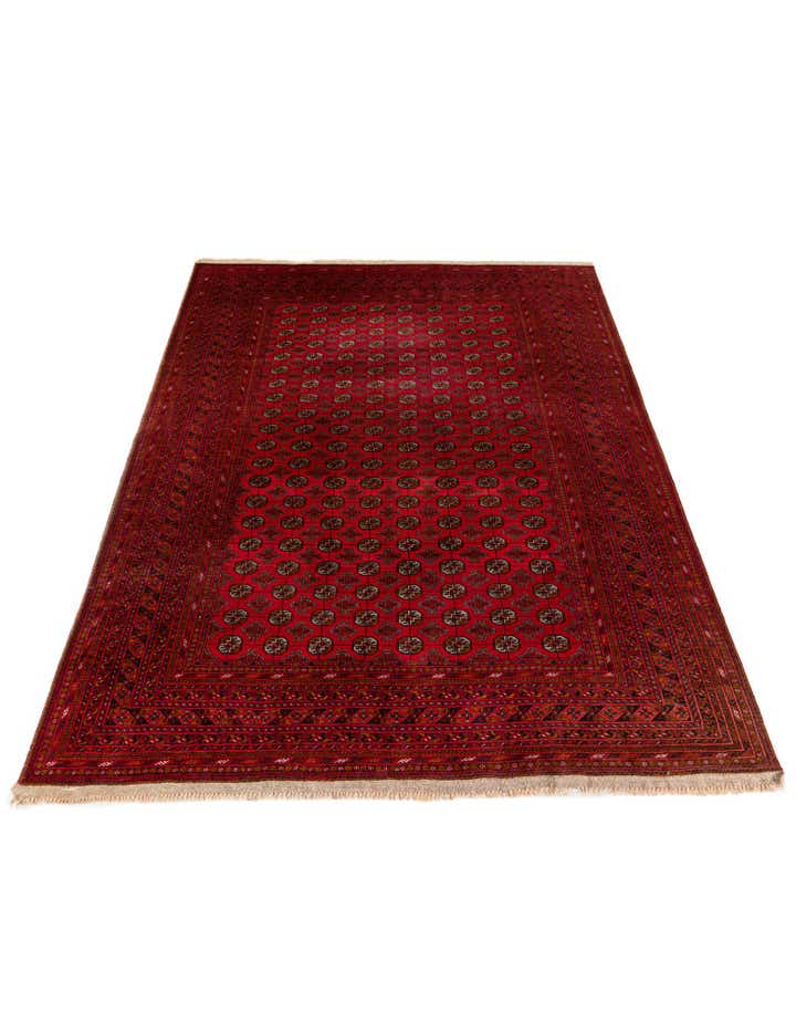 6' 7 x 9' 10 Hand Knotted Afghan Ersari Wool Rug