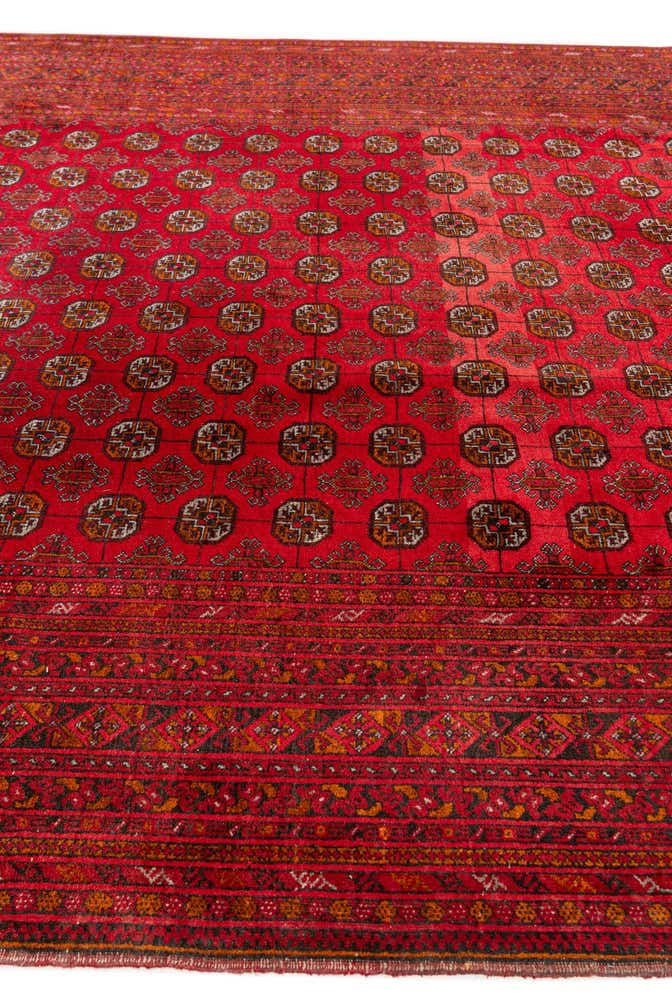 6' 7 x 9' 10 Hand Knotted Afghan Ersari Wool Rug