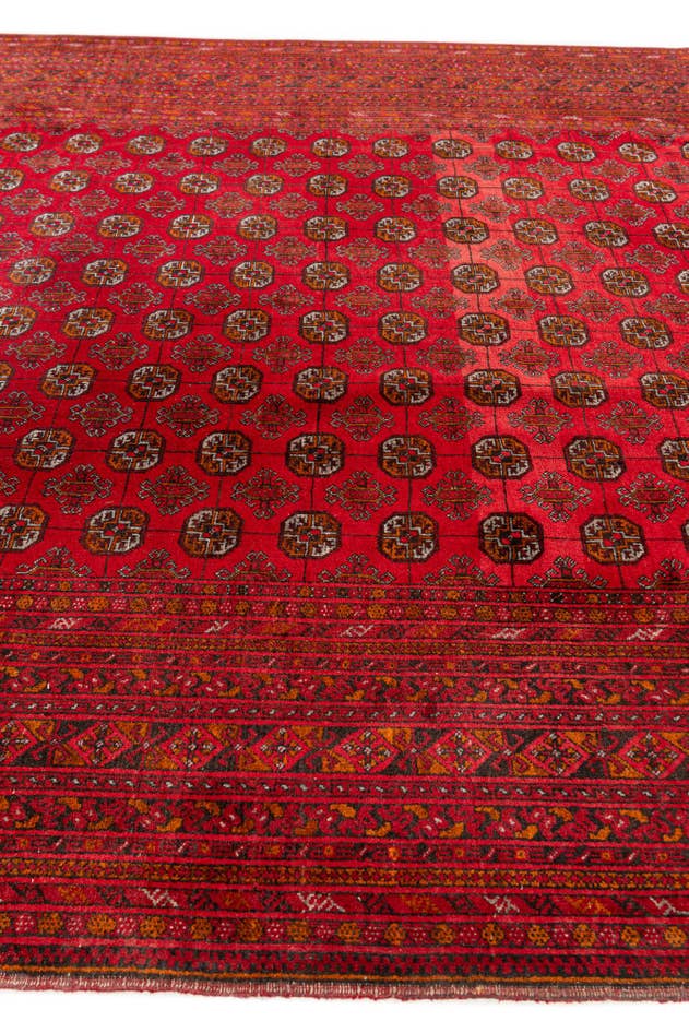 Detail image of 6' 7 x 9' 10 Hand Knotted Afghan Ersari Wool Rug