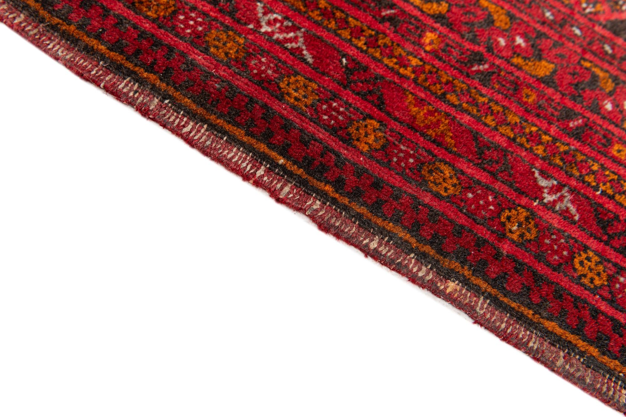 6' 7 x 9' 10 Hand Knotted Afghan Ersari Wool Rug
