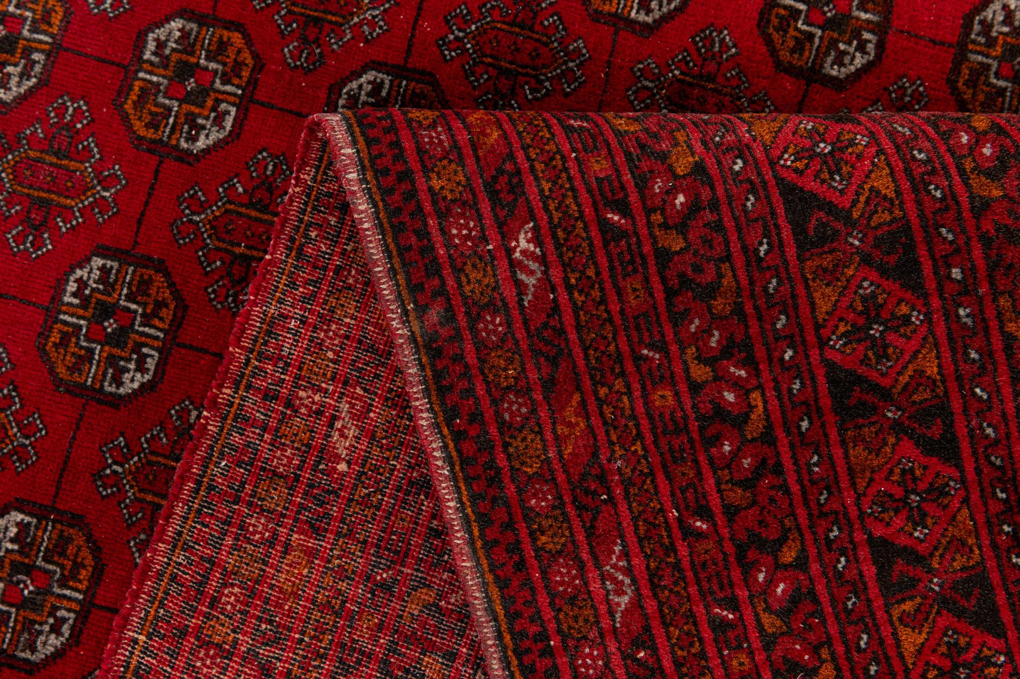 6' 7 x 9' 10 Hand Knotted Afghan Ersari Wool Rug