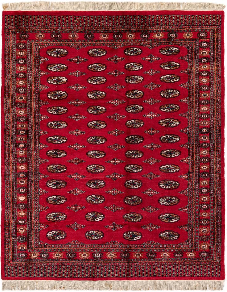Detail image of 6' 1 x 9' 1 Hand Knotted Afghan Ersari Wool Rug
