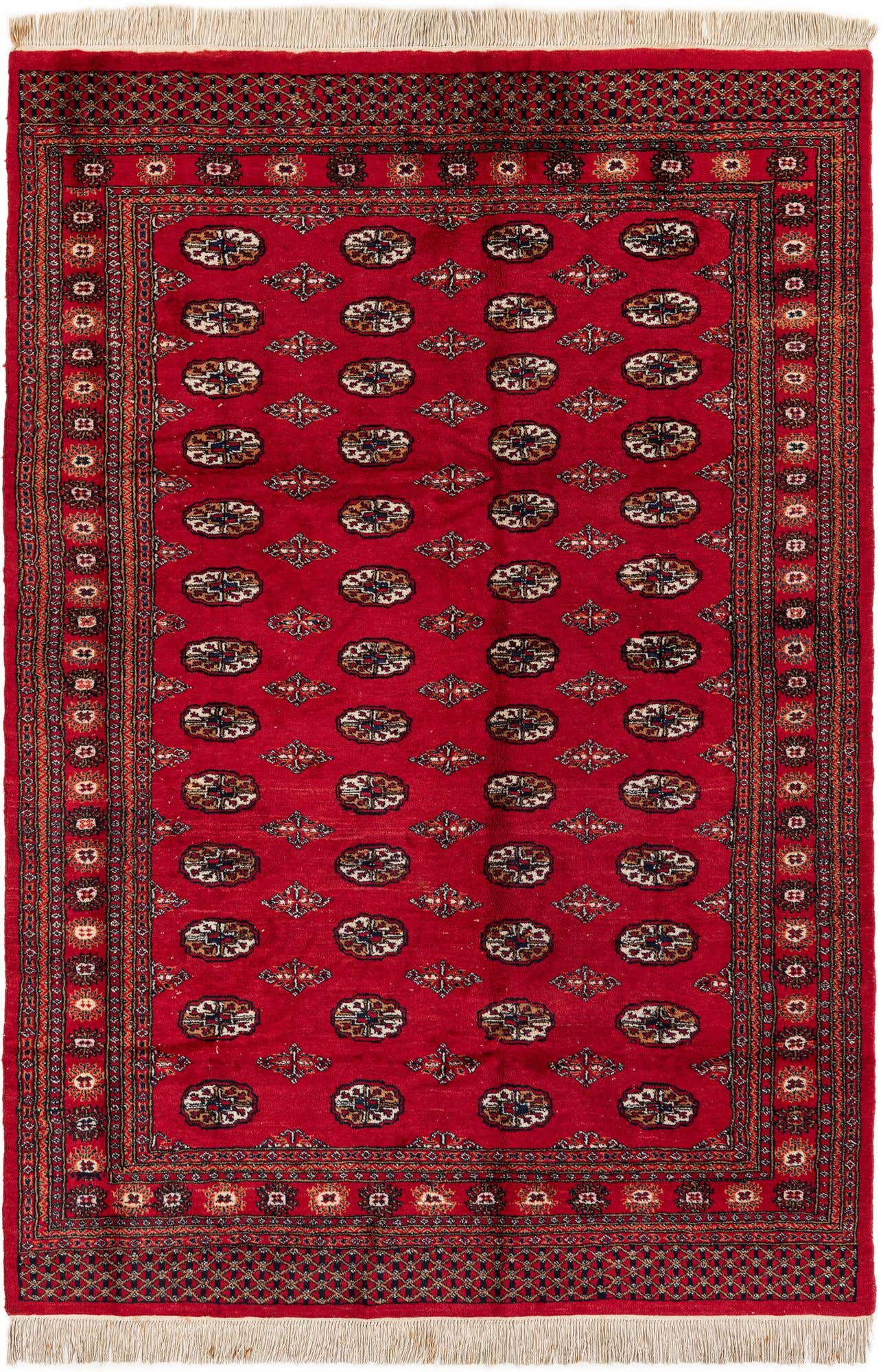 6' 1 x 9' 1 Hand Knotted Afghan Ersari Wool Rug