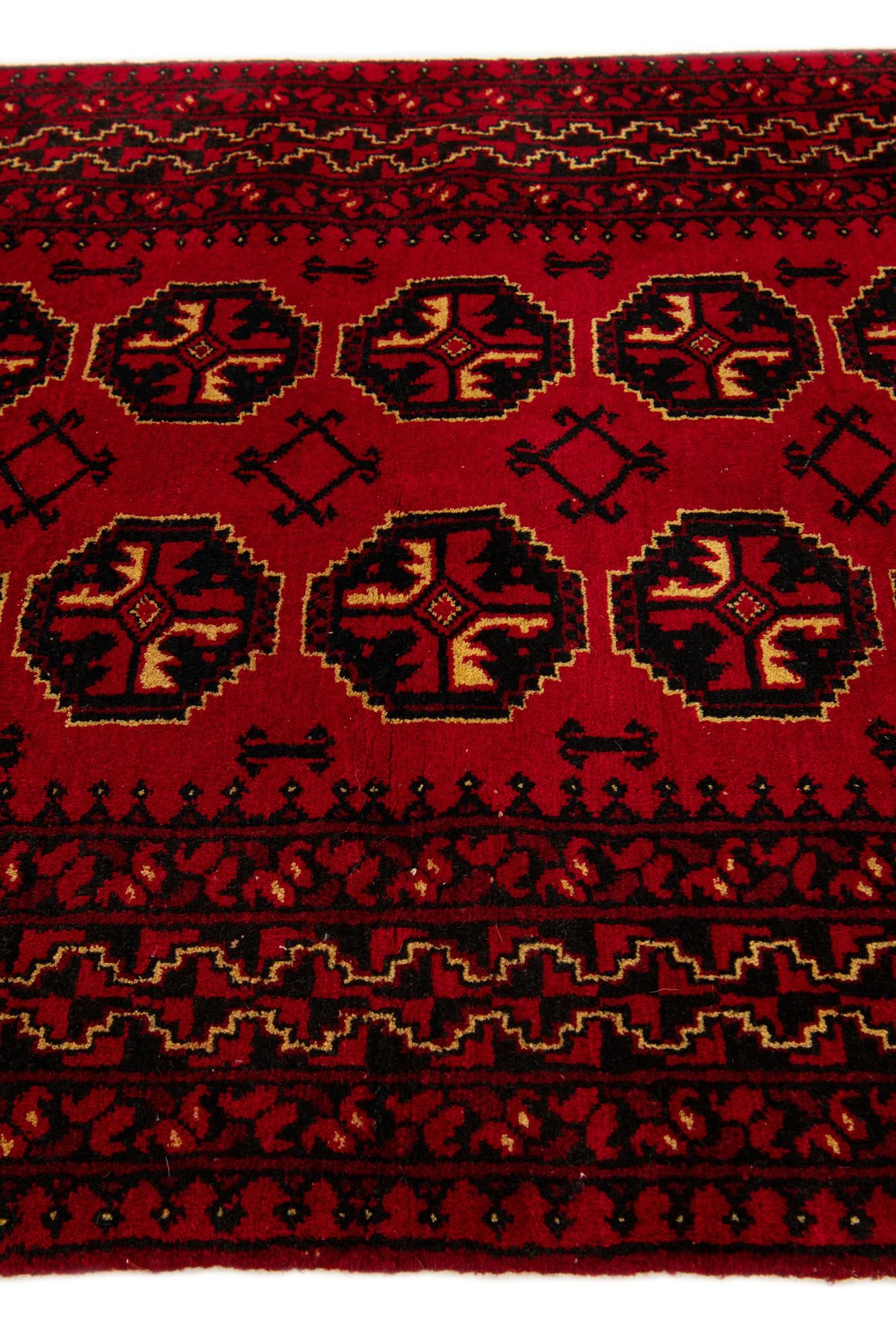 3' 5 x 6' 1 Hand Knotted Afghan Ersari Wool Rug