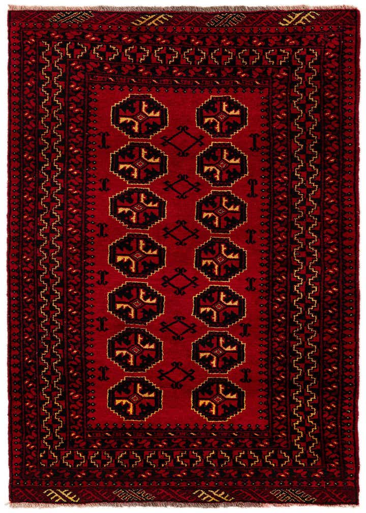 3' 5 x 6' 1 Hand Knotted Afghan Ersari Wool Rug