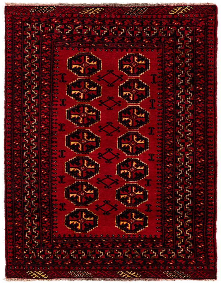 Detail image of 3' 5 x 6' 1 Hand Knotted Afghan Ersari Wool Rug