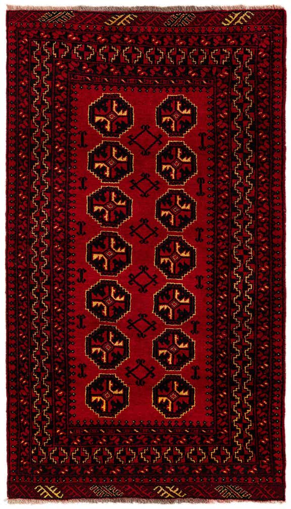 3' 5 x 6' 1 Hand Knotted Afghan Ersari Wool Rug