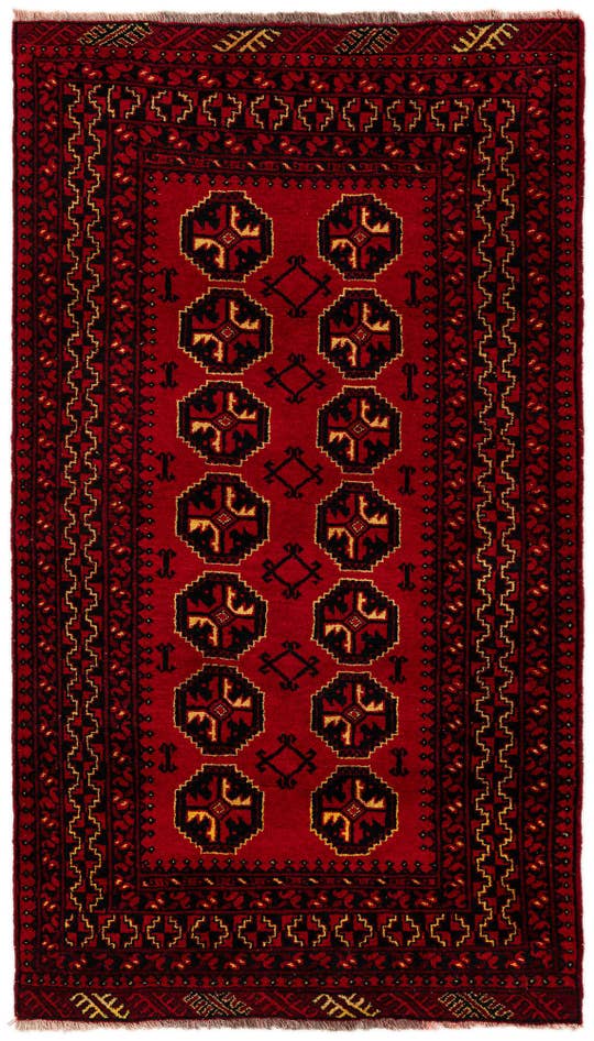 Detail image of 3' 5 x 6' 1 Hand Knotted Afghan Ersari Wool Rug