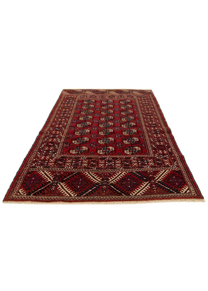 4' 10 x 6' 4 Hand Knotted Afghan Ersari Oriental Wool Rug