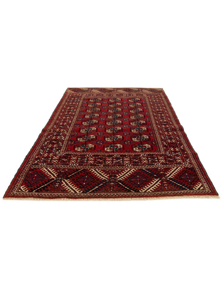 Detail image of 4' 10 x 6' 4 Hand Knotted Afghan Ersari Oriental Wool Rug