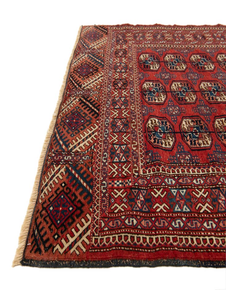 Detail image of 4' 10 x 6' 4  Hand Knotted Afghan Ersari Oriental Wool Rug