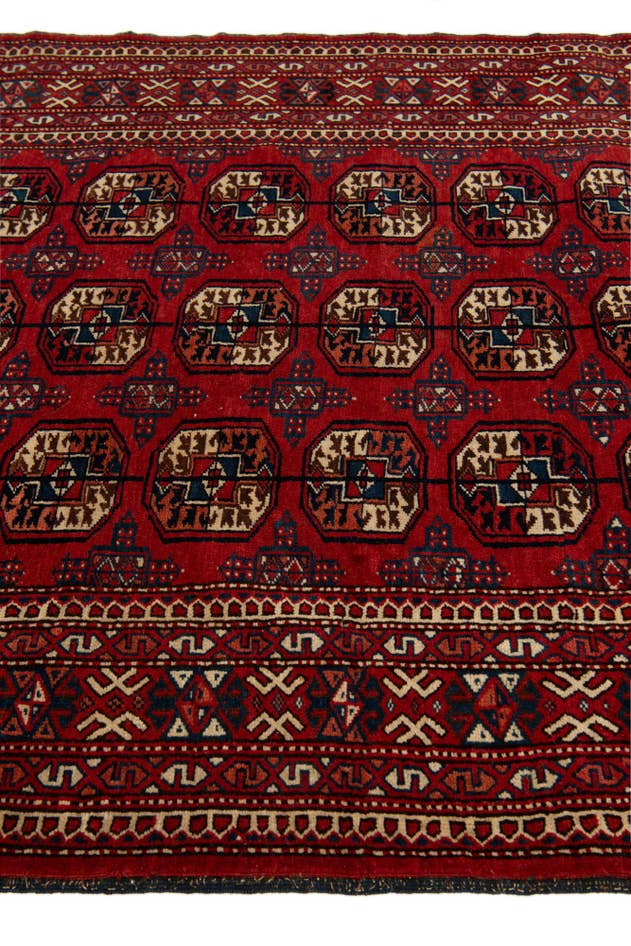 Detail image of 4' 10 x 6' 4 Hand Knotted Afghan Ersari Oriental Wool Rug