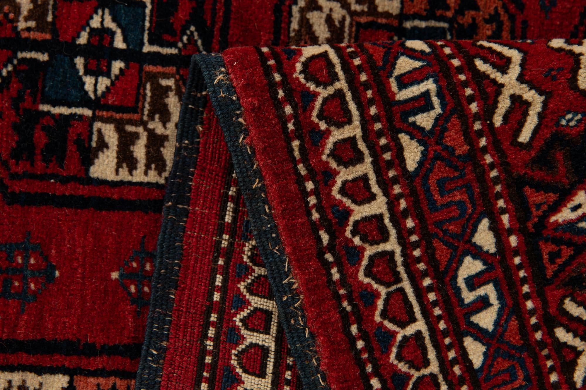 4' 10 x 6' 4 Hand Knotted Afghan Ersari Oriental Wool Rug