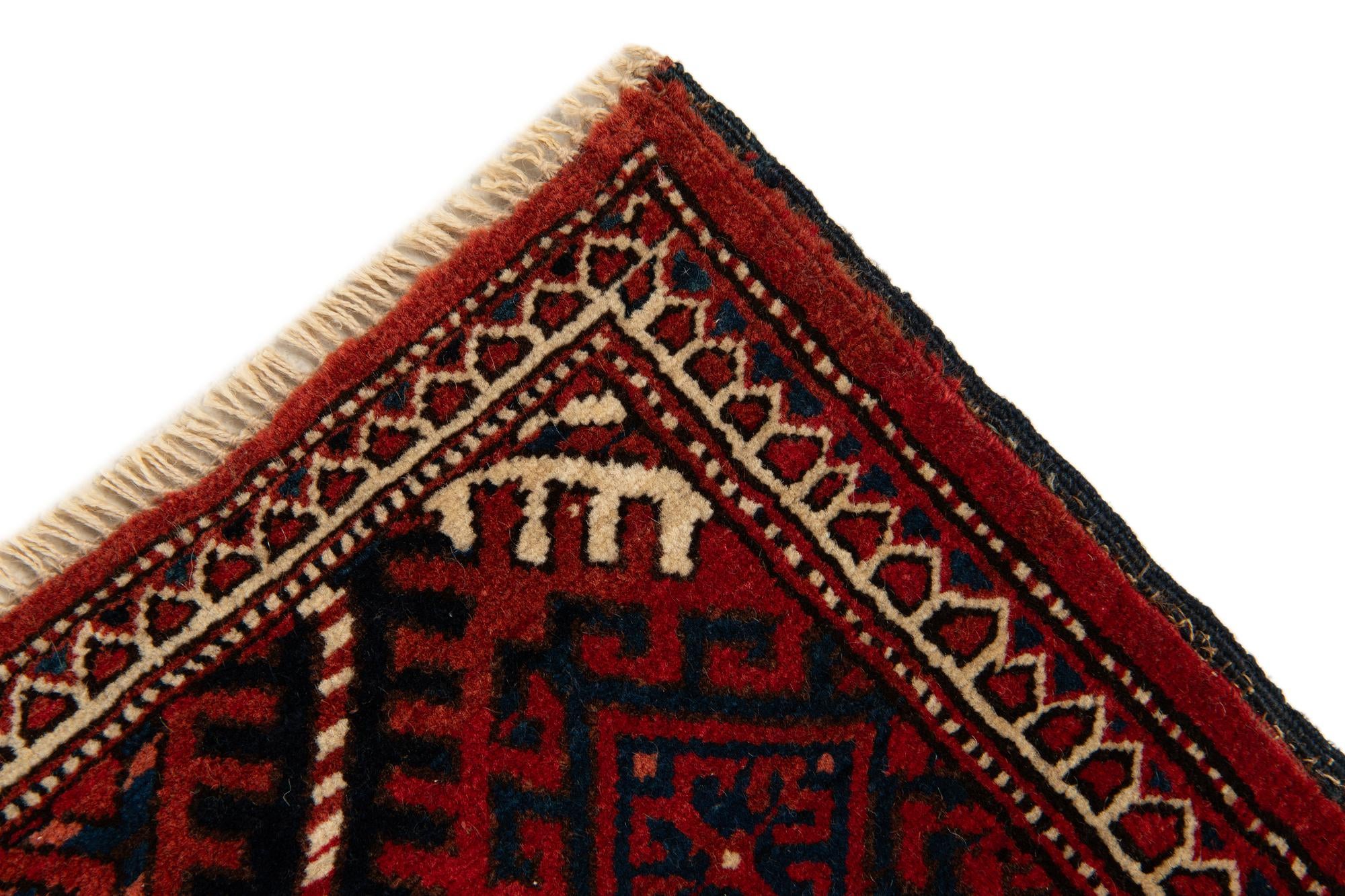 4' 10 x 6' 4 Hand Knotted Afghan Ersari Oriental Wool Rug