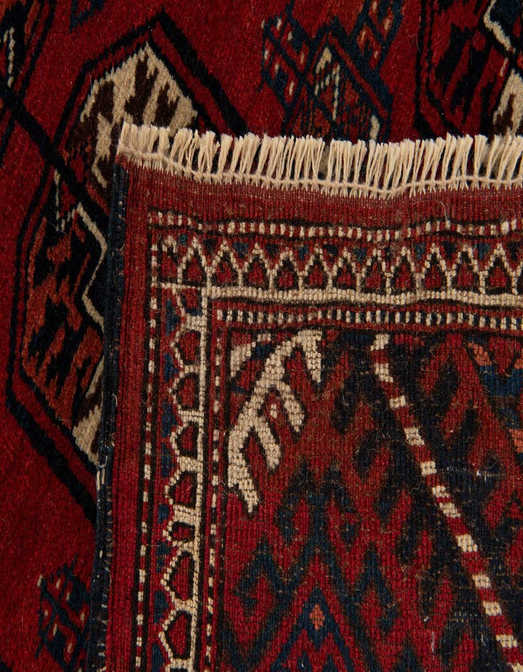 Detail image of 4' 10 x 6' 4  Hand Knotted Afghan Ersari Oriental Wool Rug