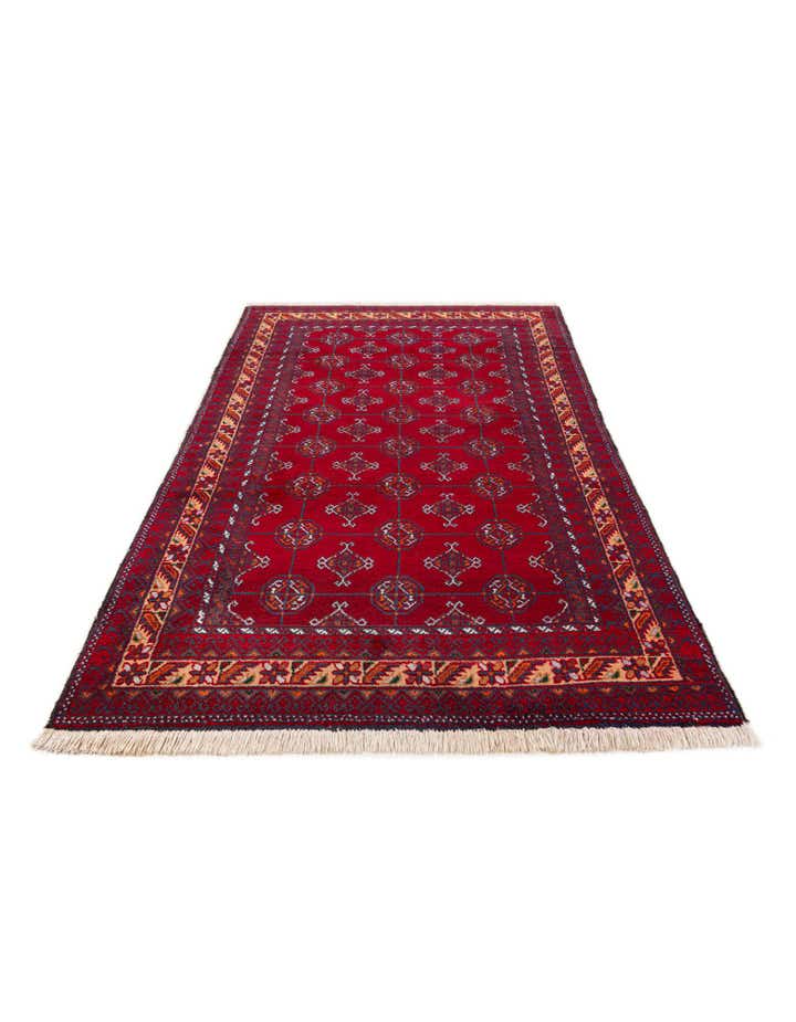 3' 7 x 6' 4 Hand Knotted Afghan Ersari Oriental Wool Rug