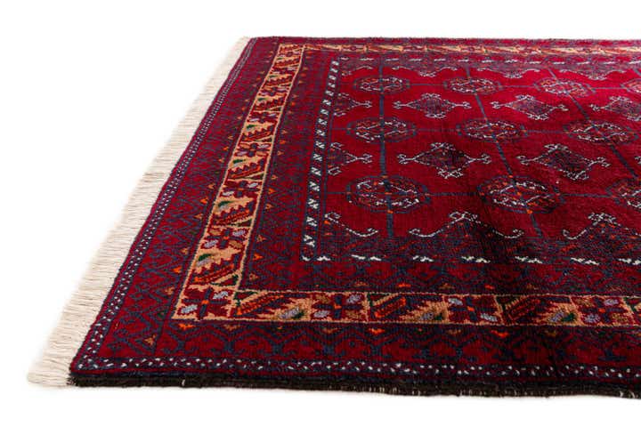 3' 7 x 6' 4 Hand Knotted Afghan Ersari Oriental Wool Rug