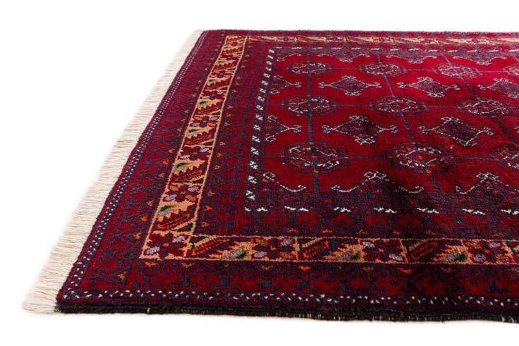 Detail image of 3' 7 x 6' 4 Hand Knotted Afghan Ersari Oriental Wool Rug