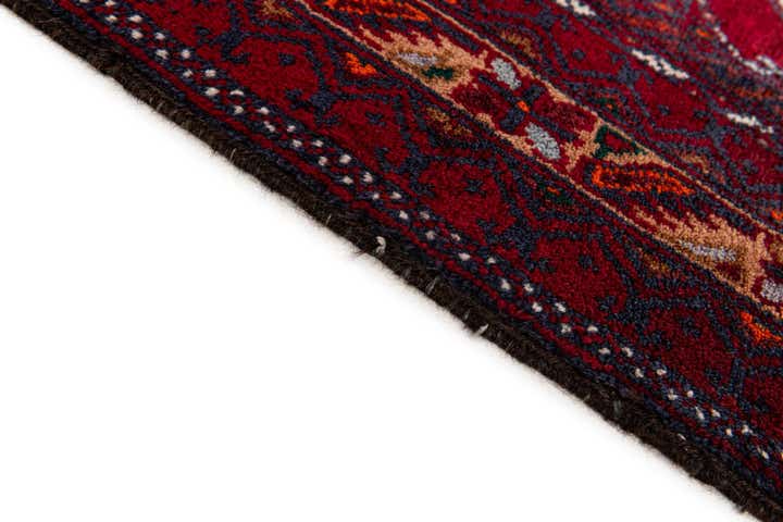 3' 7 x 6' 4 Hand Knotted Afghan Ersari Oriental Wool Rug