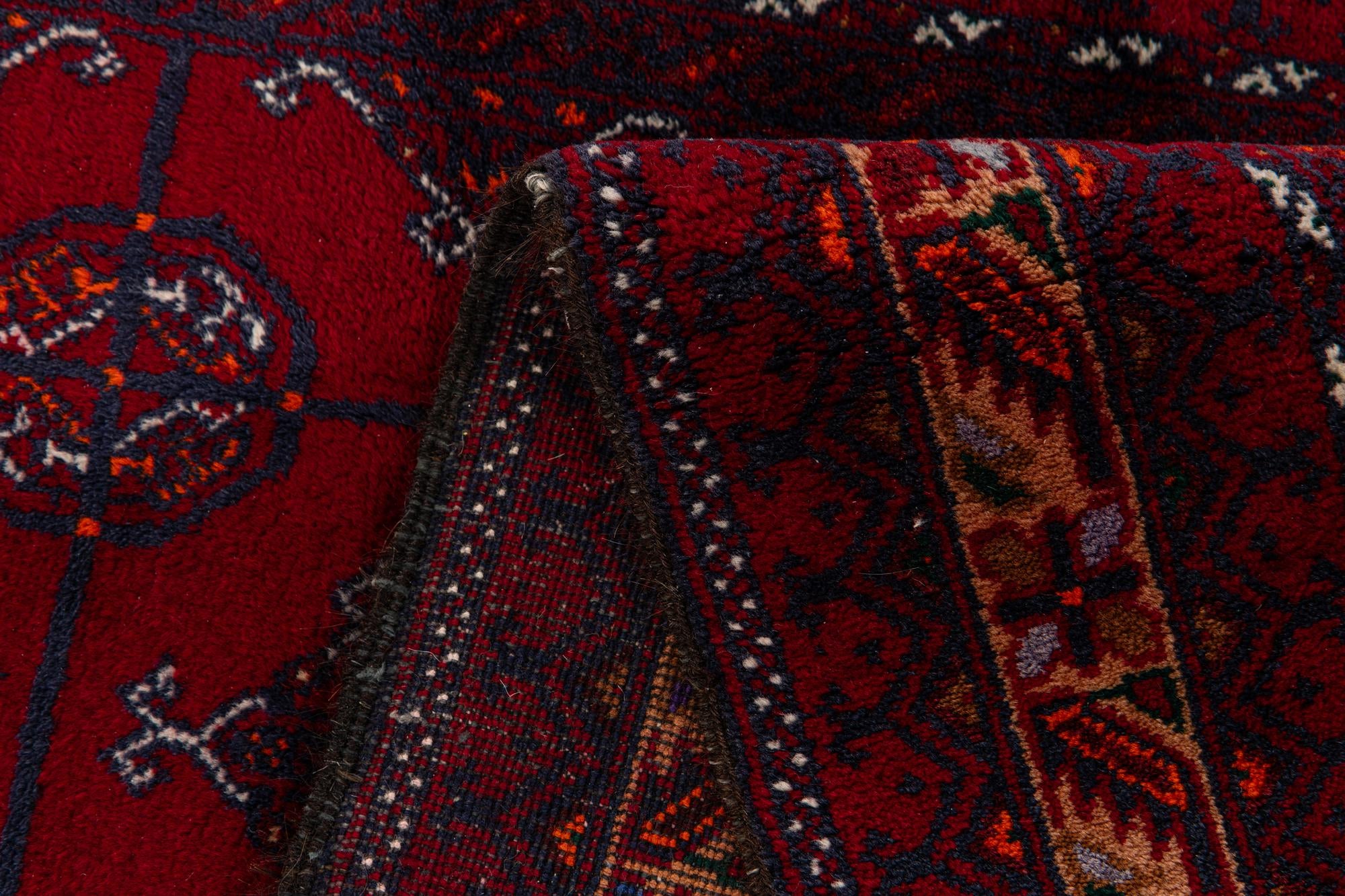 3' 7 x 6' 4 Hand Knotted Afghan Ersari Oriental Wool Rug
