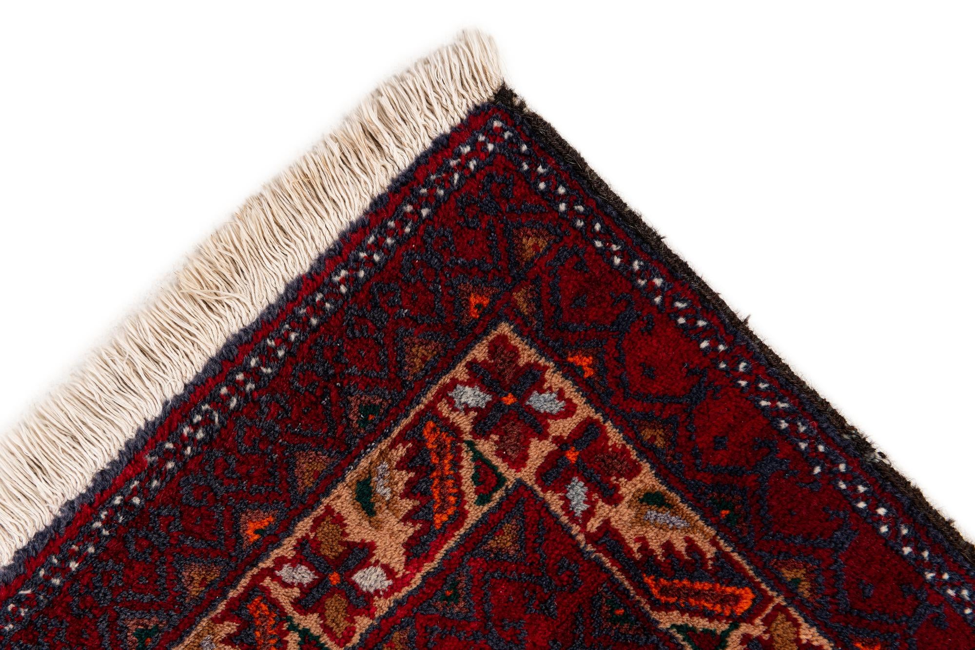 3' 7 x 6' 4 Hand Knotted Afghan Ersari Oriental Wool Rug