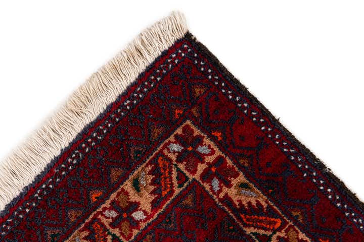 3' 7 x 6' 4 Hand Knotted Afghan Ersari Oriental Wool Rug