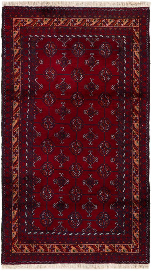 Detail image of 3' 7 x 6' 4 Hand Knotted Afghan Ersari Oriental Wool Rug