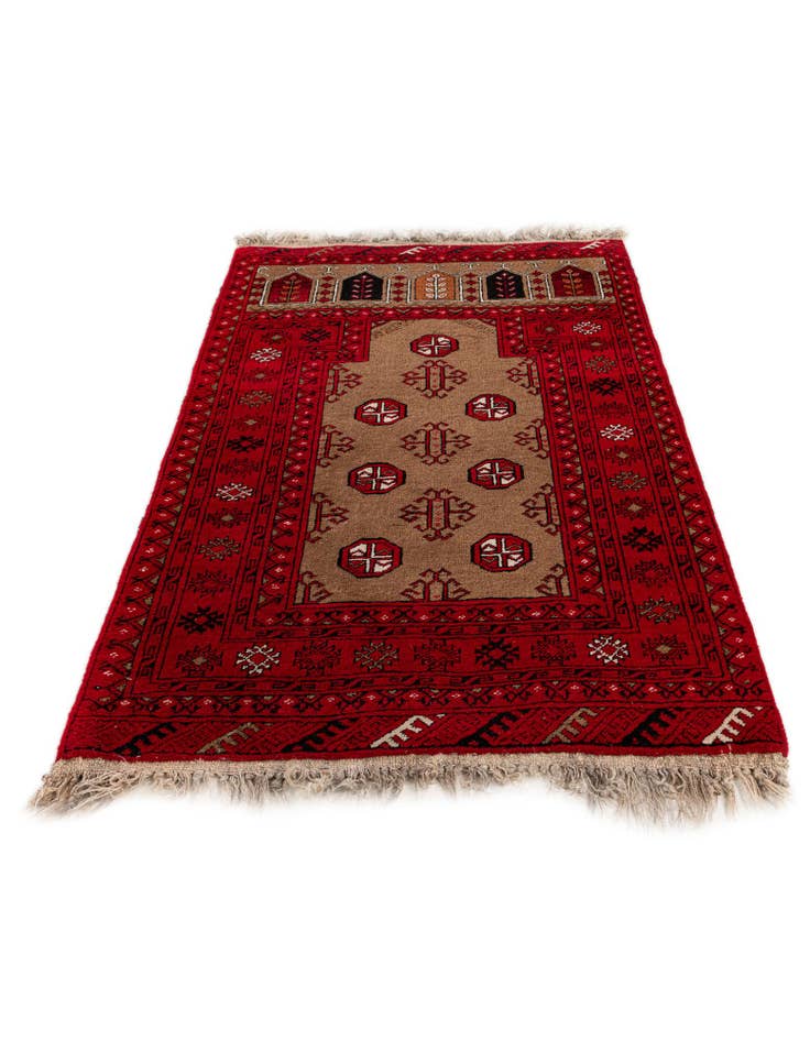 Detail image of 2' 6 x 3' 9 Hand Knotted Afghan Ersari Wool Rug