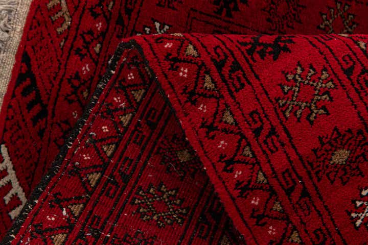 2' 6 x 3' 9 Hand Knotted Afghan Ersari Wool Rug