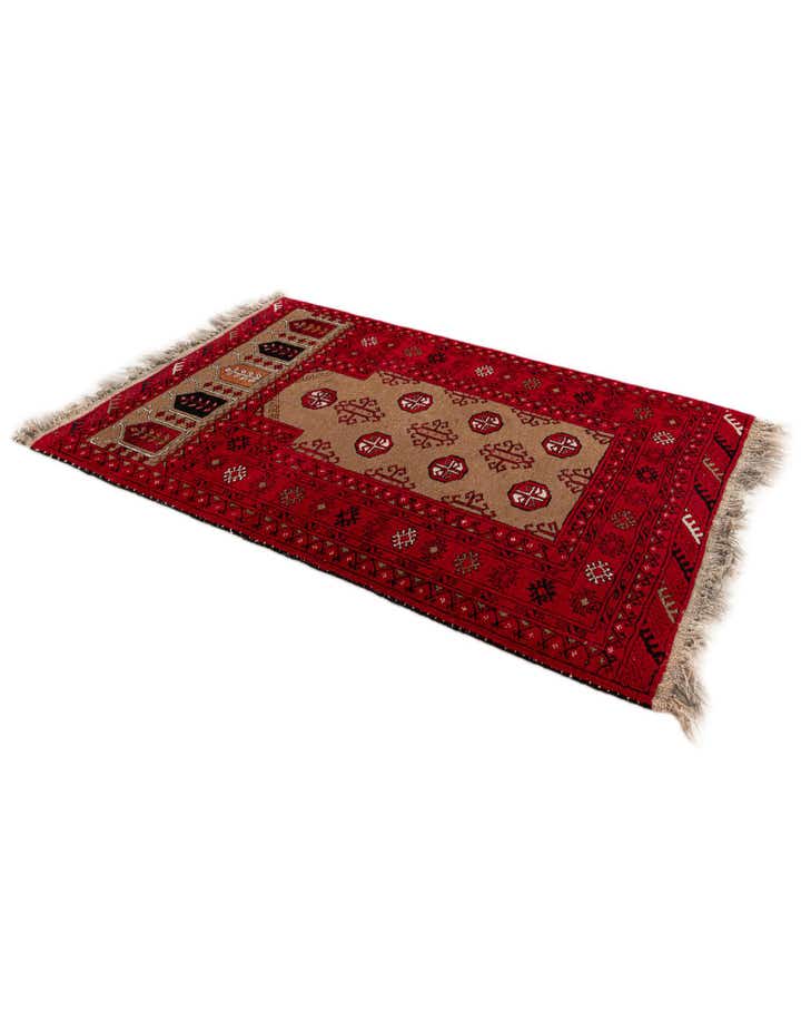 2' 6 x 3' 9 Hand Knotted Afghan Ersari Wool Rug