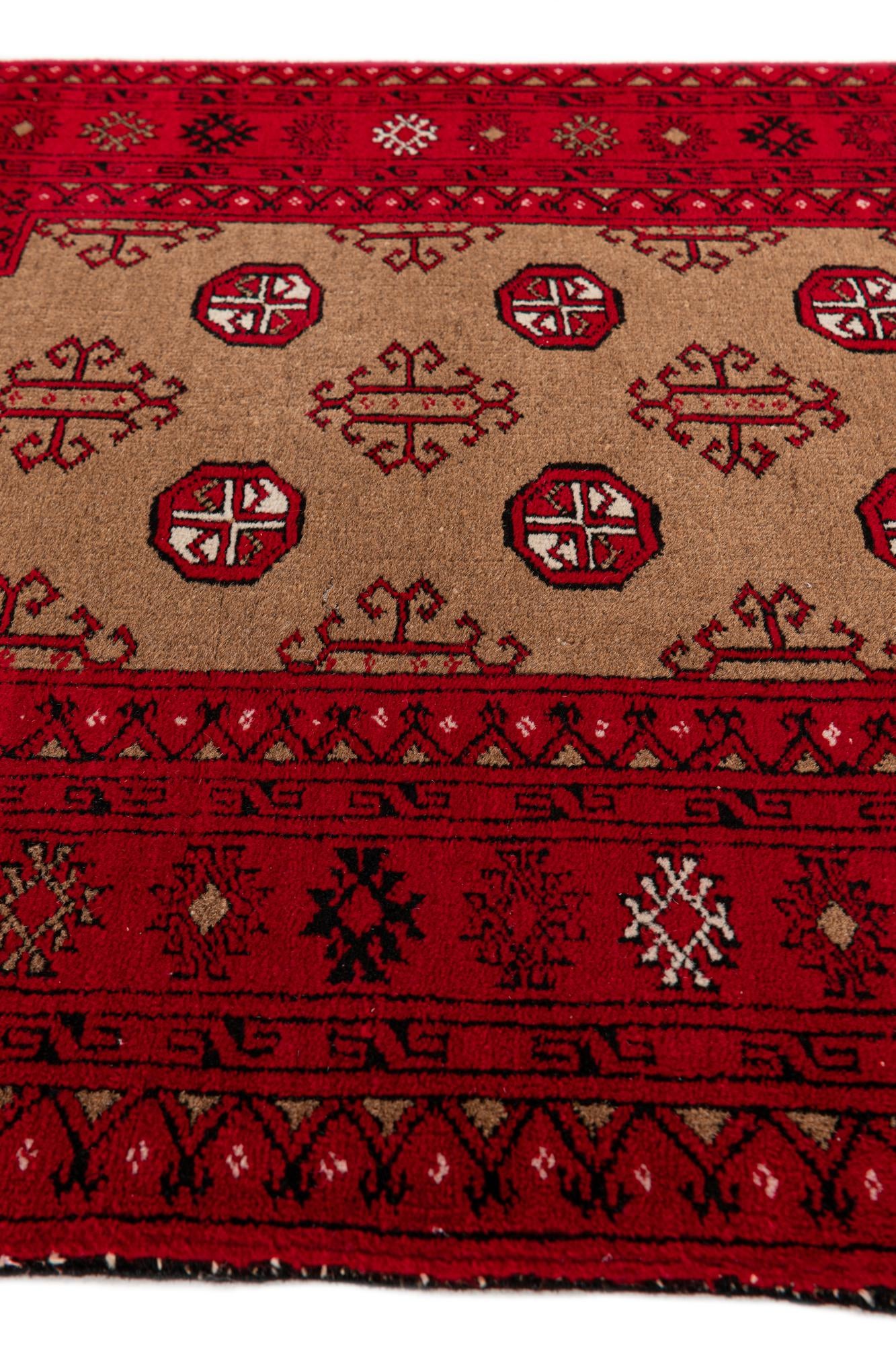 2' 6 x 3' 9 Hand Knotted Afghan Ersari Wool Rug