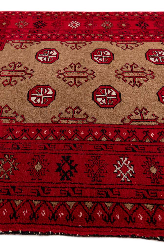 2' 6 x 3' 9 Hand Knotted Afghan Ersari Wool Rug