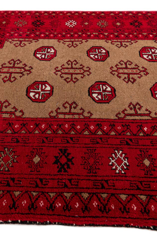 Detail image of 2' 6 x 3' 9 Hand Knotted Afghan Ersari Wool Rug