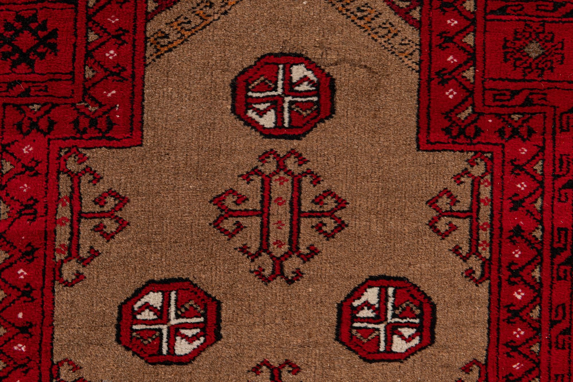 2' 6 x 3' 9 Hand Knotted Afghan Ersari Wool Rug