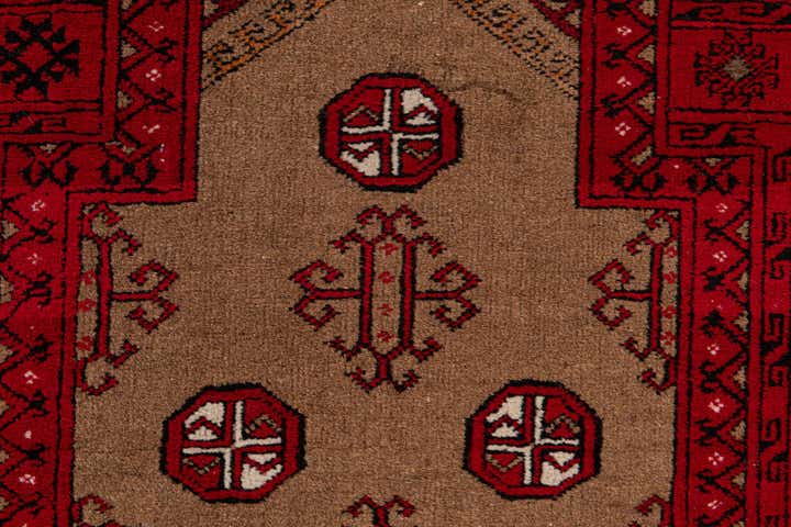 2' 6 x 3' 9 Hand Knotted Afghan Ersari Wool Rug