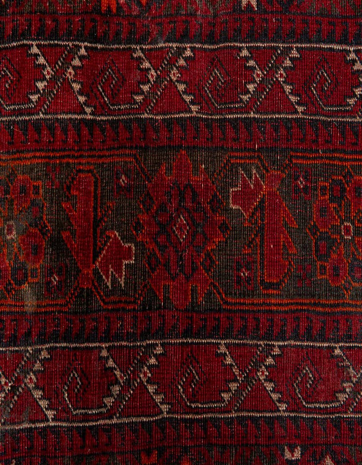 Detail image of 5' x 6' 10 Hand Knotted Afghan Ersari Wool Rug