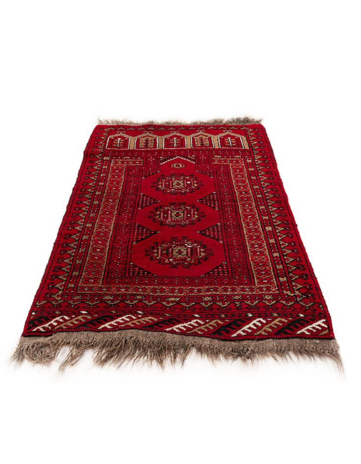 Detail image of 2' 6 x 3' 11  Hand Knotted Afghan Ersari Wool Rug