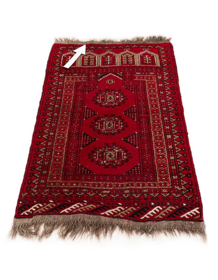 Detail image of 2' 6 x 3' 11  Hand Knotted Afghan Ersari Wool Rug