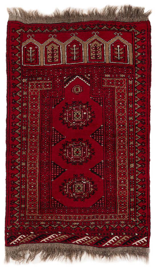 Detail image of 75cm x 120cm anudado a mano Afghan Ersari Alfombra Lana
