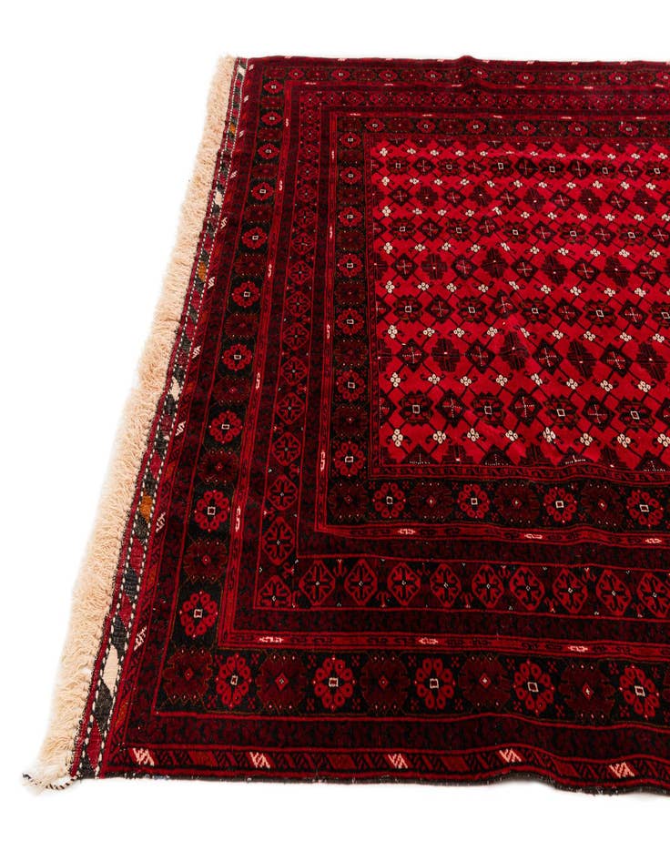 Detail image of 6' 8 x 10' 1 Hand Knotted Afghan Ersari Wool Rug