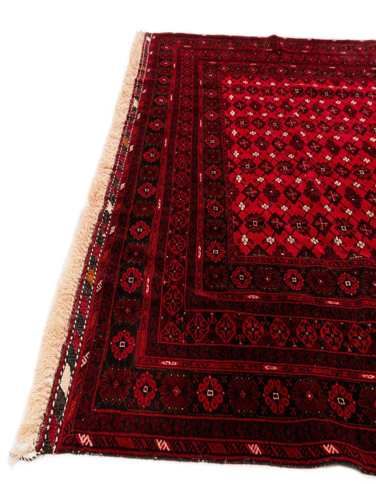 Detail image of 6' 8 x 10' 1 Hand Knotted Afghan Ersari Wool Rug