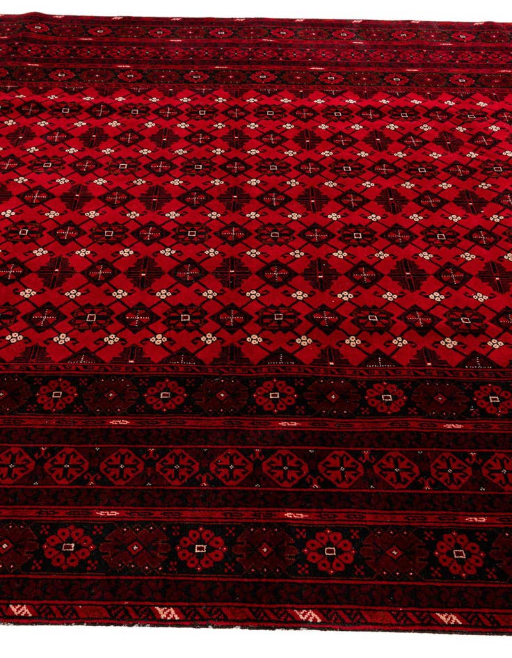 Detail image of 6' 8 x 10' 1 Hand Knotted Afghan Ersari Wool Rug