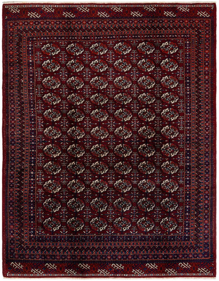 Detail image of 6' 8 x 9' 11 Hand Knotted Afghan Ersari Wool Rug