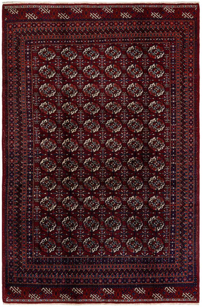 6' 8 x 9' 11 Hand Knotted Afghan Ersari Wool Rug